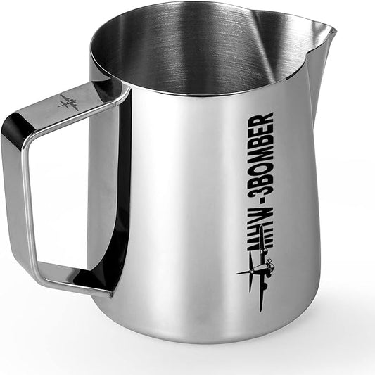 MHW-3BOMBER Espresso Steaming Pitcher Milk Frothing Pitcher Stainless Steel Milk Coffee Cappuccino Latte Art Barista Cup 13.5oz/400ml (Glossy), P5001S