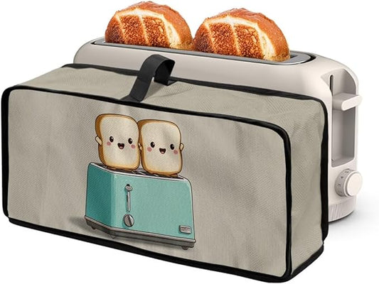 2 Slice Slim Toaster Cover, Cute Bread Print Toaster Cover 2 Slice, Heat Resistant & Water Resistant, Foldable Kitchen Small Appliance Cover for Women