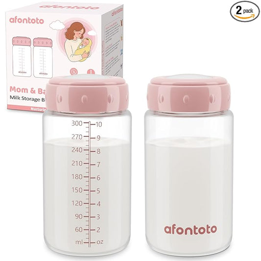 Breastmilk Storage Bottle Compatible with Spectra S1/S2/SG/9Plus /Motif Luna Flange, 9.5oz Wide-Neck Spectra Bottles for Pumping, Baby Bottle Storage with Lid Fit Momcozy Breast Milk Cooler 22oz, Pink
