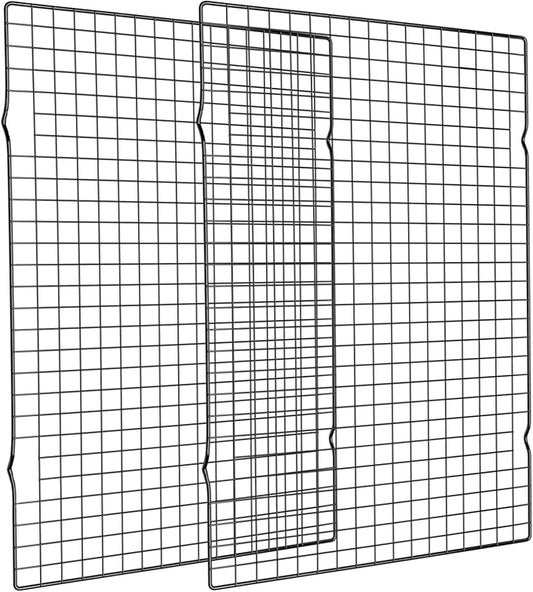 Briout Cooling Rack for Baking, 2-Pack 16x10 Inches Baking Rack, Thick Wire Cookie Rack for Cooking, Roasting, Grilling, Drying, Oven Safe, Fits Half Sheet Pan, Black