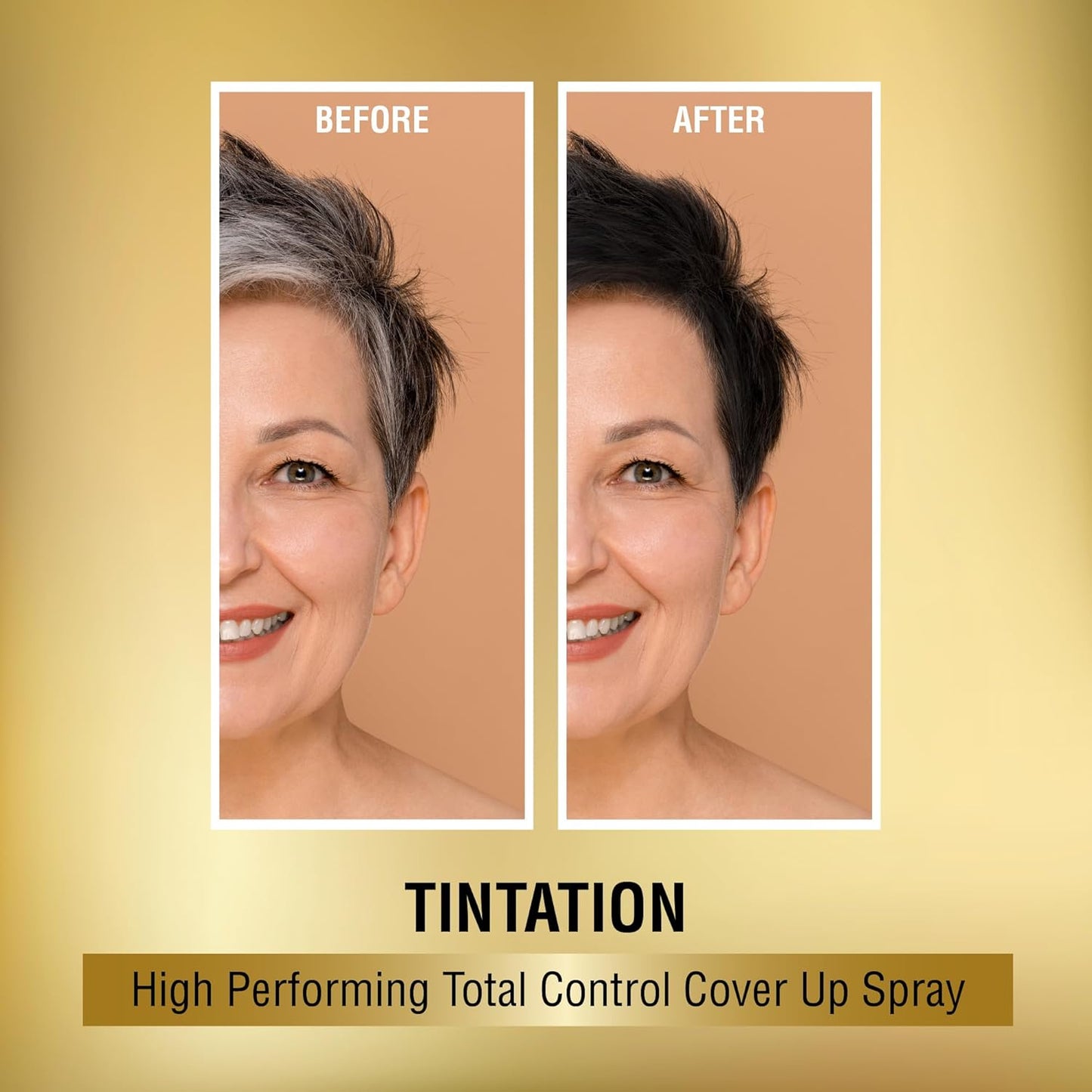 RED by Kiss 1.5OZ. Tintation Temporary Hair Color Spray, Instant Gray Root Cover Up, Water-Resistant, Smudge-Proof, Hairline & Barber Touch-Up, Quick Dry, Travel Size Spray (Black)