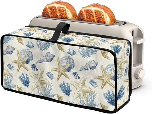 2 Slice Slim Toaster Cover Starfish Print Toaster Cover 2 Slice, Dustproof Fingerprint Protectors and Greasy Protection for Kitchen Small Appliances, Easy to Clean