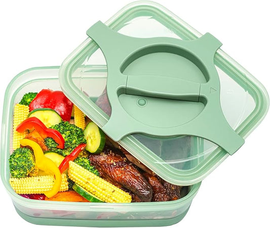Adult Lunch Box 25.5oz 3 Cups Leakproof Salad and Meal Prep Container Twistlock Lid Reusable BPA-Free Microwave and Dishwasher Safe for Work Lunch (Green)