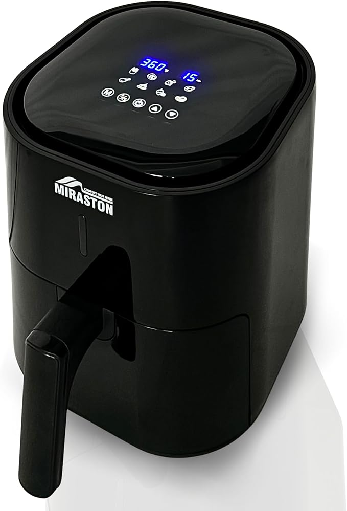 4.5QT Air Fryer, Compact Digital Touch Control Easy Cooking & Reheat, Countertop Air Fryers for Kitchen, Veggies, Frozen Food, Nonstick Square Basket Dishwasher-Safe, for 1-3 People