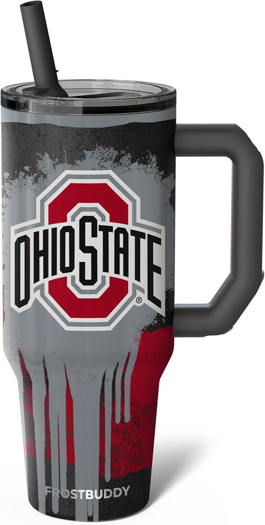 Thicc Buddy - 40 oz Stainless Steel Vacuum Insulated Tumbler with Lid and Straw for Water - Travel Mug Cupholder Friendly - Gifts for Women Men Him Her