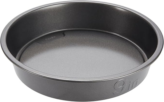 GoodCook PRO Round Cake Pan Nonstick Warp & Scratch-Resistant Dishwasher-Safe Carbon Steel Construction for Even Baking, 9-Inch Round, Gray