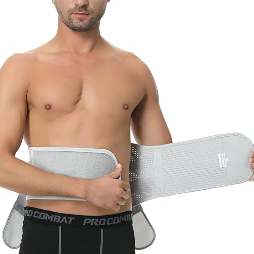 NeoTech Care Back Support Belt - Breathable & Adjustable Lower Back Brace - Double Pull Compression Straps (Grey, Size XXL)