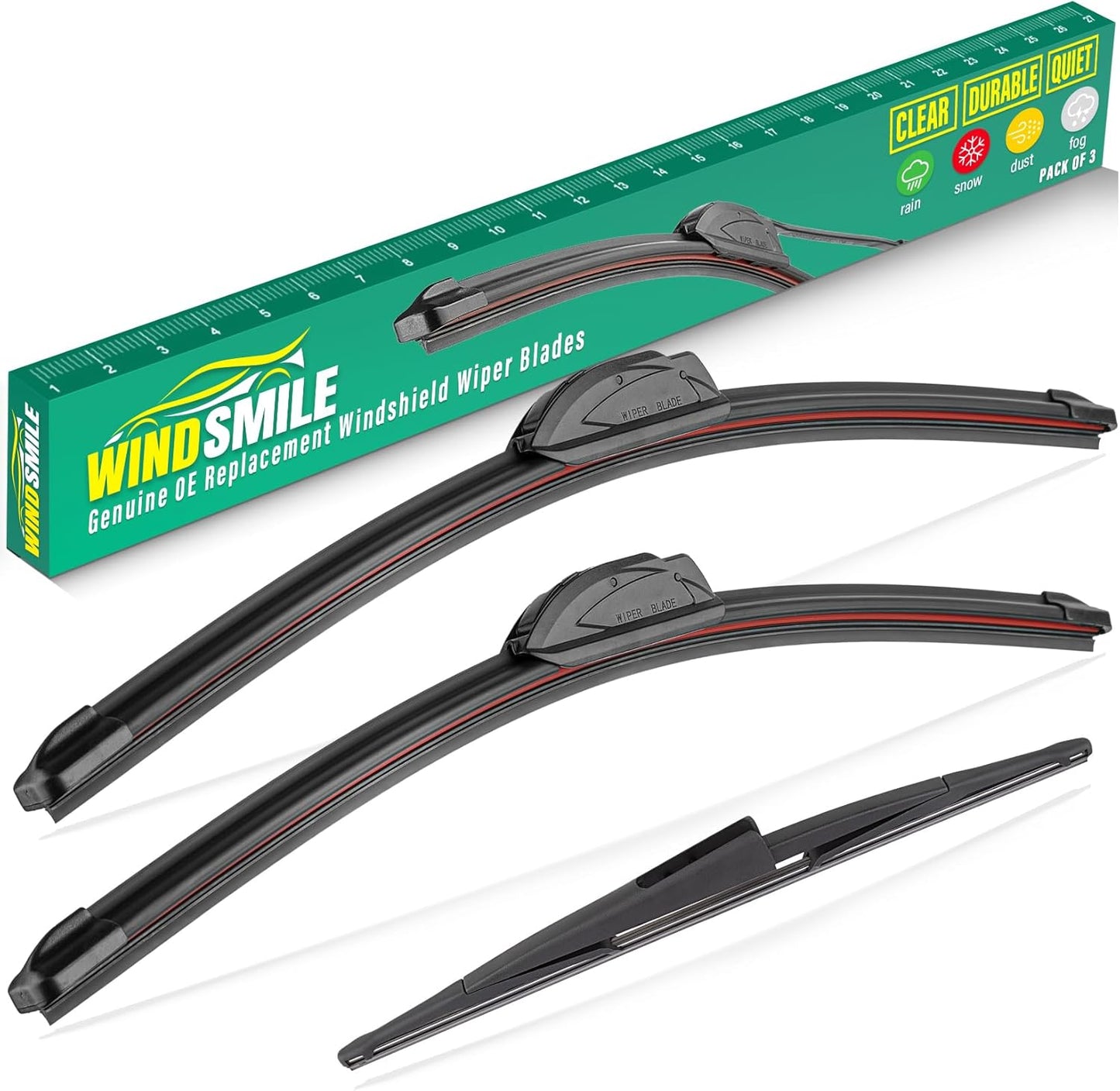 22" 22" 16" Windshield Wiper Blades Replacement for Lincoln Navigator 2009 2010 2011 2012 2013 2014 2015 2016 Premium All Weather Front Rear Wipers Set - OEM Quality (Pack of 3)