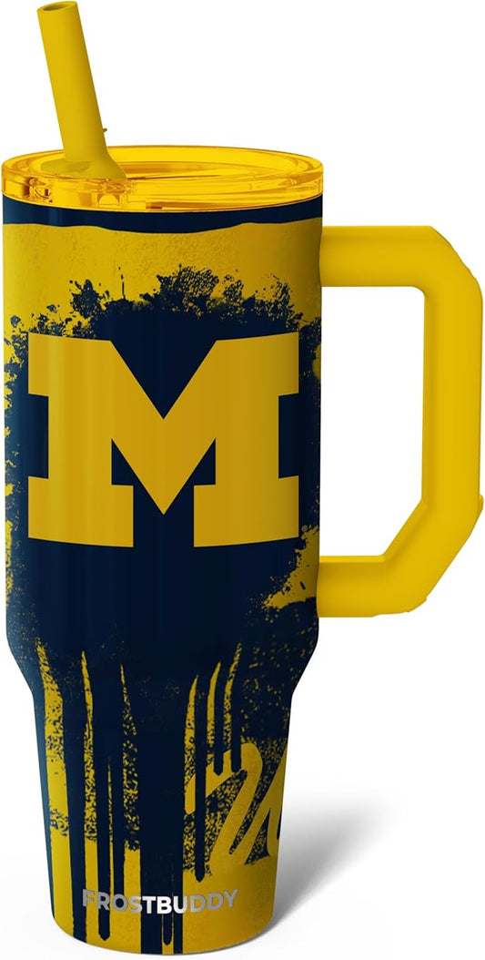 Thicc Buddy - 40 oz Stainless Steel Vacuum Insulated Tumbler with Lid and Straw for Water - Travel Mug Cupholder Friendly - Gifts for Women Men Him Her