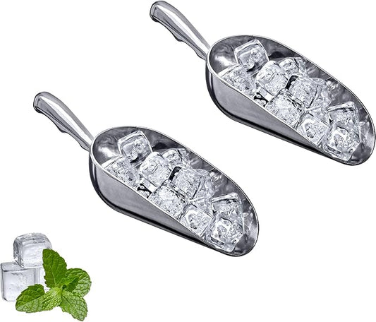 Amazing Abby - Elsa - 24-Ounce Aluminum Ice Scoops (Set of 2), Cast Aluminum Utility Scoops, Food-Grade, Good for Home and Commercial Use, NOT Dishwasher-Safe, Hand-Wash Recommended