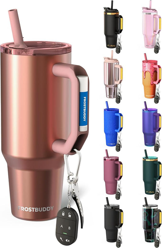 Thicc Buddy - 40 oz Stainless Steel Vacuum Insulated Tumbler with Lid and Straw for Water - Travel Mug Cupholder Friendly - Gifts for Women Men Him Her (Blushing Bride)
