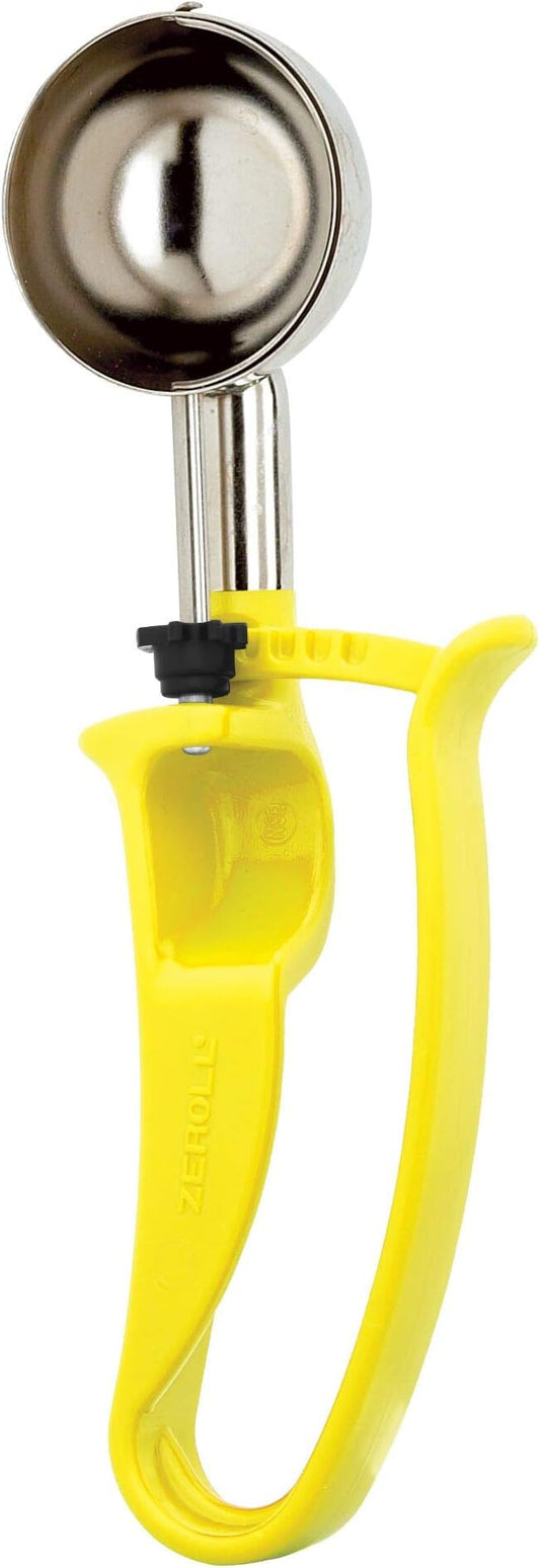 Zeroll 2020 Universal Standard Length EZ Disher Food Portion Control Scoop Designed for Right or Left Hand Use Dishwasher Safe NSF Approved, 2 1/8-Inch, Yellow