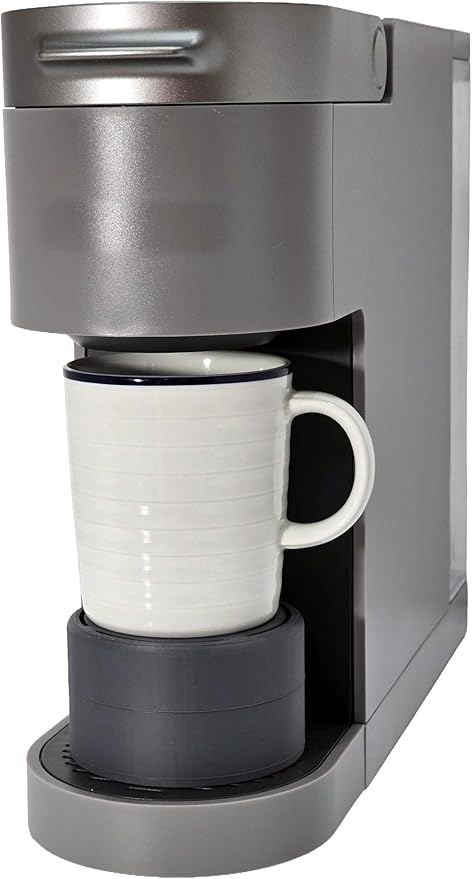 Elevate Anti-Splash Cup Riser Accessory for most Keurig K-cup, Cuisinart Single Serve, and other Coffee Makers, Adjustable for Cup Size and Drip Tray Type (Dark Gray)