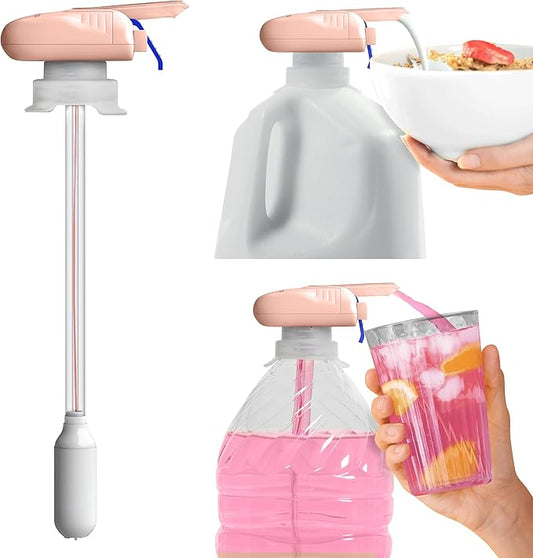 Magic Tap Automatic Drink Dispenser for Fridge, Peach (1 Pack), No Spill Milk Dispenser for Fridge, Automatic Milk Dispenser Pump for Gallon Jugs, Water & Juice, Fits Most Bottles, Batteries Required