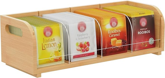 Bamboo Tea Organizer – Stackable Collection (1Tier)