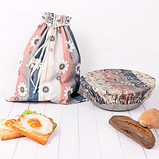 Large Reusable Beeswax Bread Bag with 12in Beeswax Bowl Cover - Sourdough Bread Bags with Proofing Cover for Storage and Sourdough Proofing,The Perfect Baking Accessories