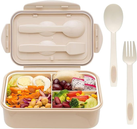 LOVINA Bento Box for Adults and Kids - 1400ML Portable, Lightweight, Easy to Carry Meal Holder with Spoon & Fork, Durable, Leak-Proof, BPA-Free and Food-Safe Materials