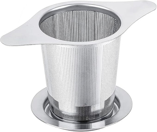 NKOVE Universal Tea Infuser with Lid Stainless Steel Filter Fits Mugs Cups Teapots Food Grade
