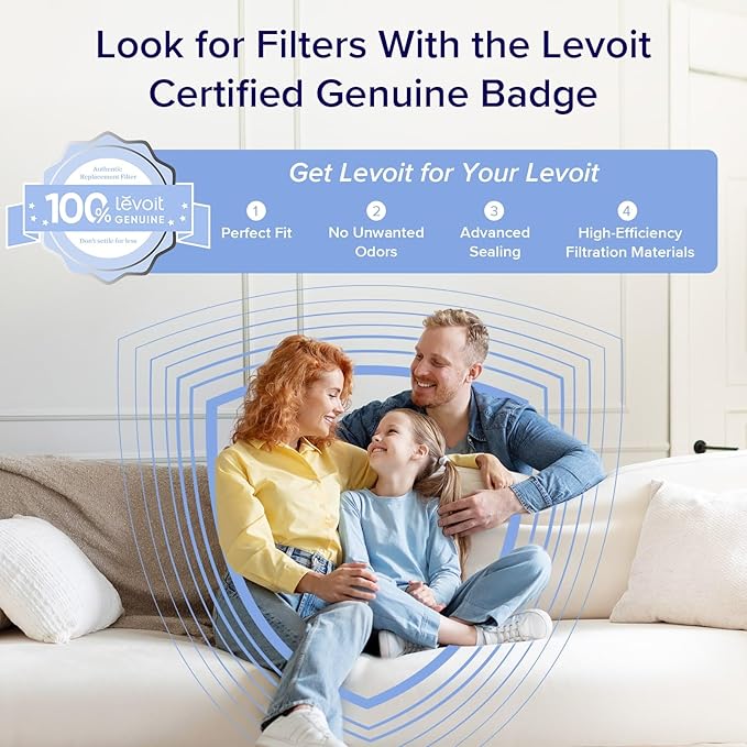 LEVOIT Air Purifiers for Home Large Room Up to 1733 Ft² in 1 Hr With Air Quality Monitor, HEPA Sleep Mode, Auto Mode, Smart WiFi, 3-in-1 Filter Captures Pet Allergies, Smoke, Dust, Core 400S-P, Black