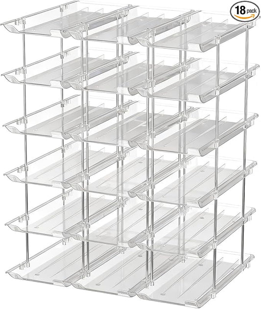 Can Organizer for Pantry, 6 Tier Canned Food Goods Storage Organizer, Clear Soda Can Organizer for Refrigerator Stackable Can Dispenser Rack Holders for Pantry Cabinet Fridge Countertop, Holds 72 Cans