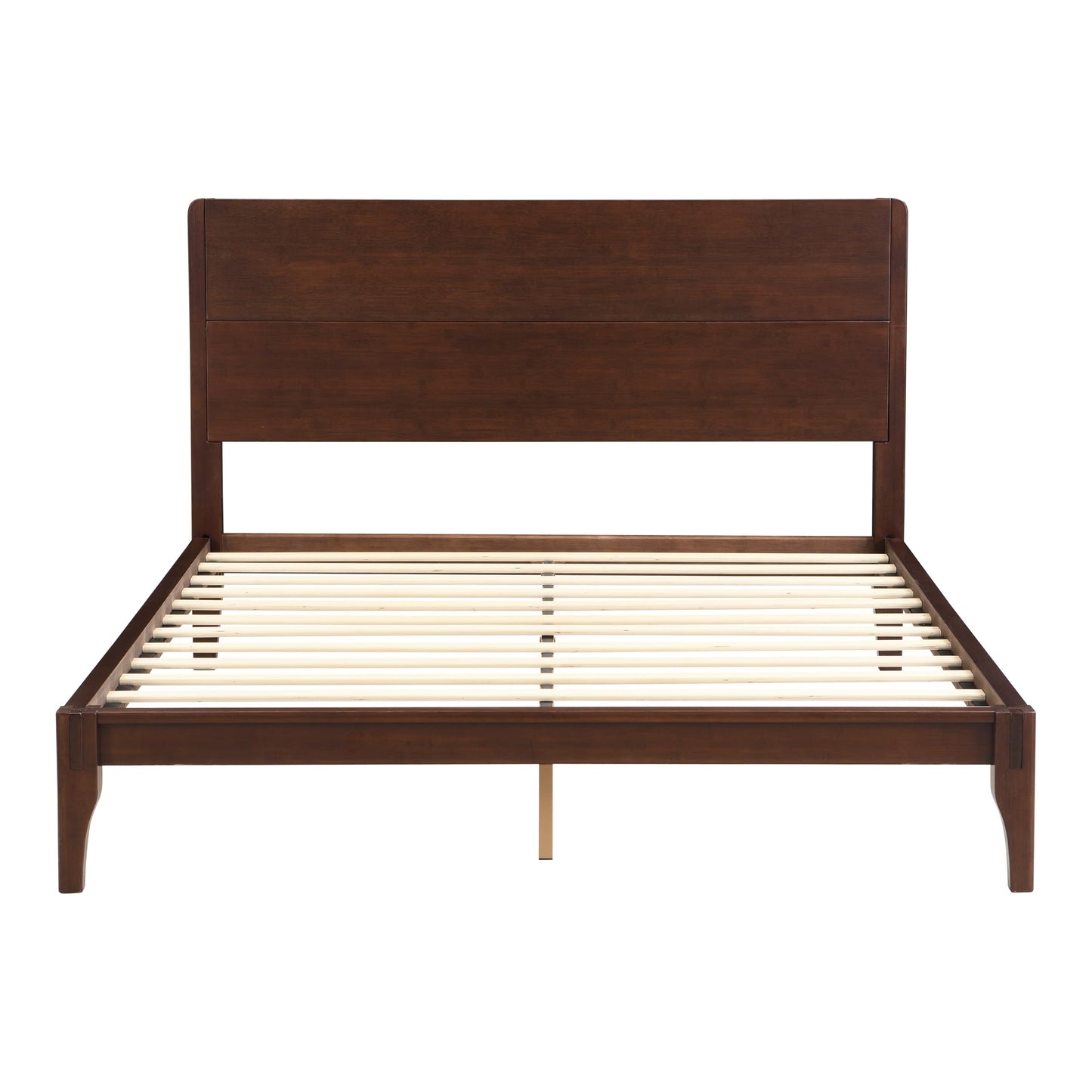 Merax Full Size Bamboo Platform Bed, Mid-Century Modern Bed Frame with Tall Headboard, Solid Sustainable Bedframe Full-Size, Wood Slat Support, No Box Spring Needed, Easy Assembly, Espresso