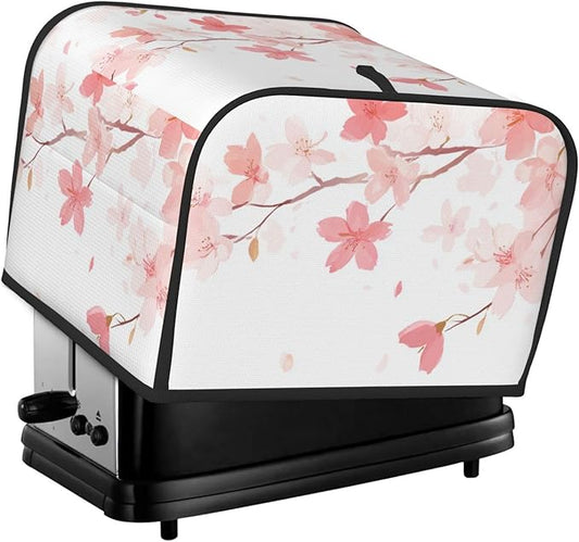 Toaster Cover 4 Slice Pastel Flower Cherry Blossom Kitchen Small Appliance Covers with Pockets Dust and Fingerprint Protection