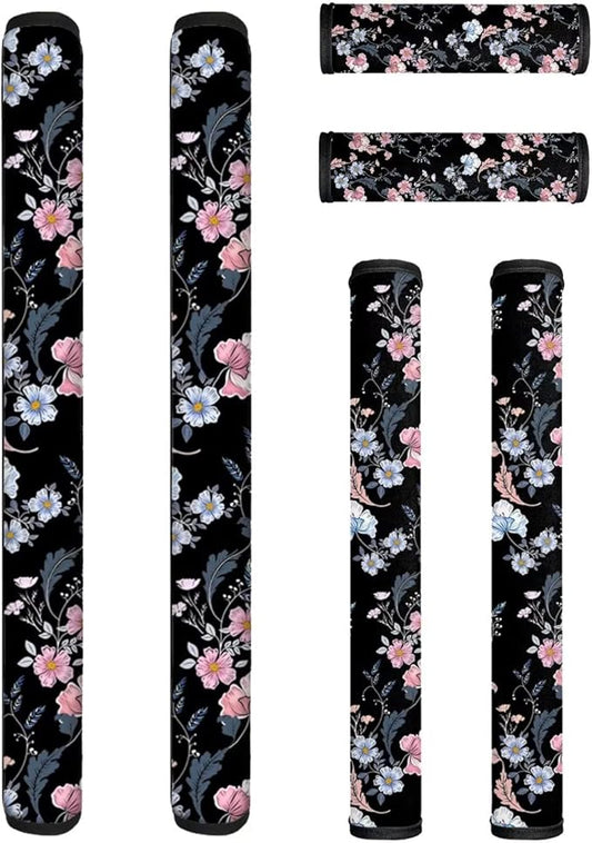 3 Pair of Floral Fridge Door Handle Covers Oven Refrigerator Door Handle Cover, Keep Fingertips Dust Food Stains Decor Protector Microwave Oven with Handle