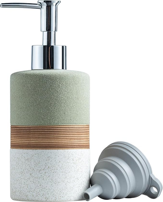 Dish Soap Dispenser for Bathroom, Hand Soap Dispenser with Stainless Steel Pump, Includes Silicone Funnel, Non-Slip Lotion Dispenser, Matte Finish, Kitchen Decor