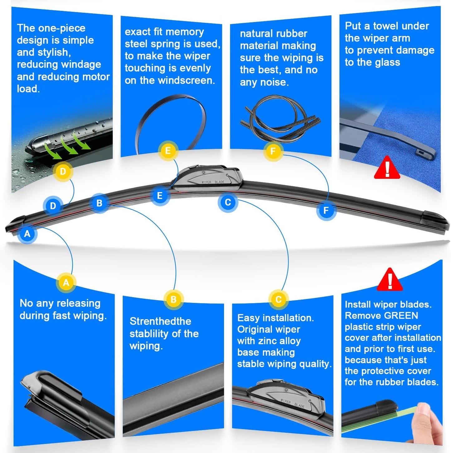 Windshield Wiper Blades Replacement for 2011-2020 Toyota Sienna Original Factory Quality Front Rear Wipers Blade Set for My Car - 28" 20" 16" (Pack of 3)
