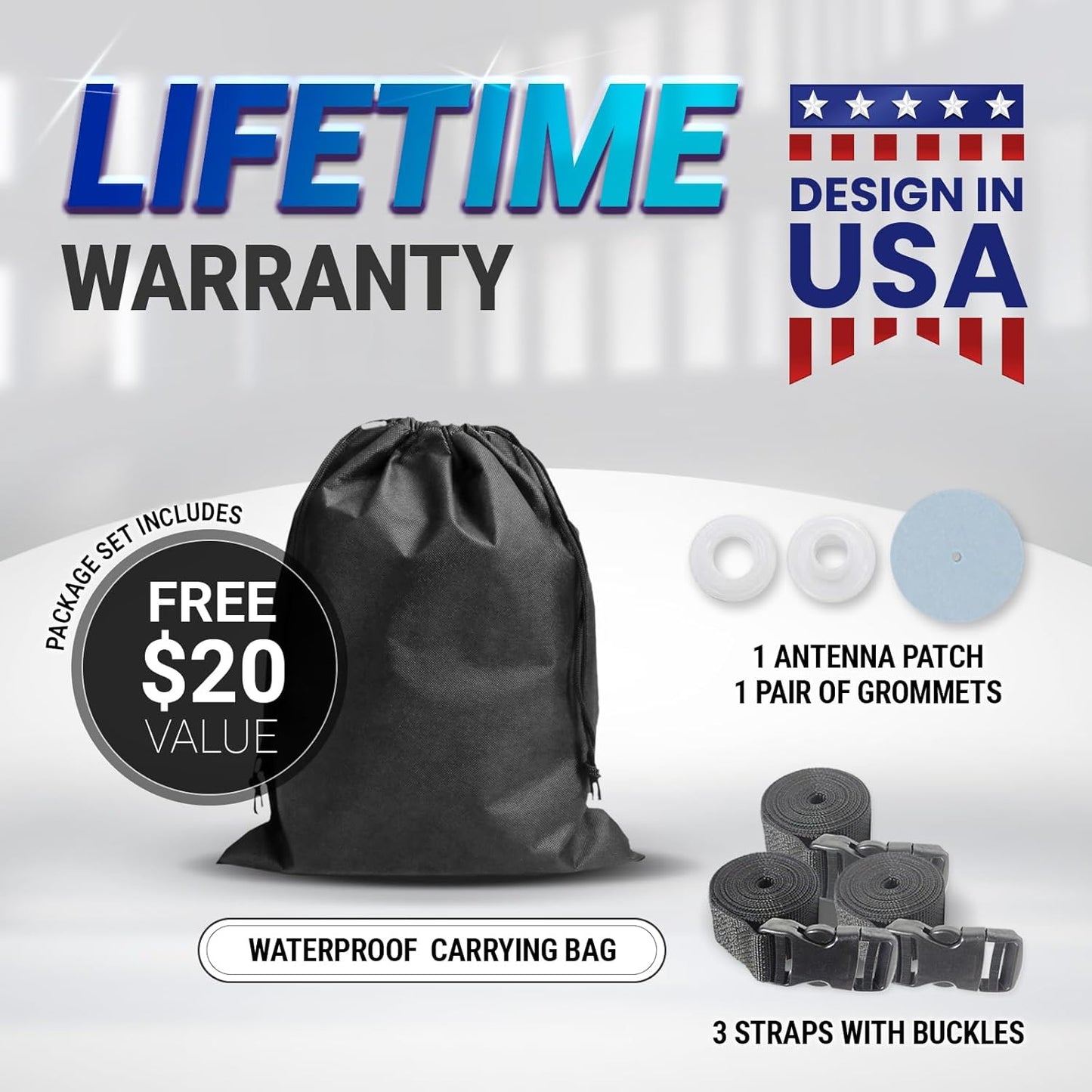 iCarCover Custom Car Cover for Chevy Kingswood (1959-1961) Waterproof All Weather Rain Snow UV Sun Protector Full Exterior Indoor Outdoor Car Cover (Stripe - Gray/Black)