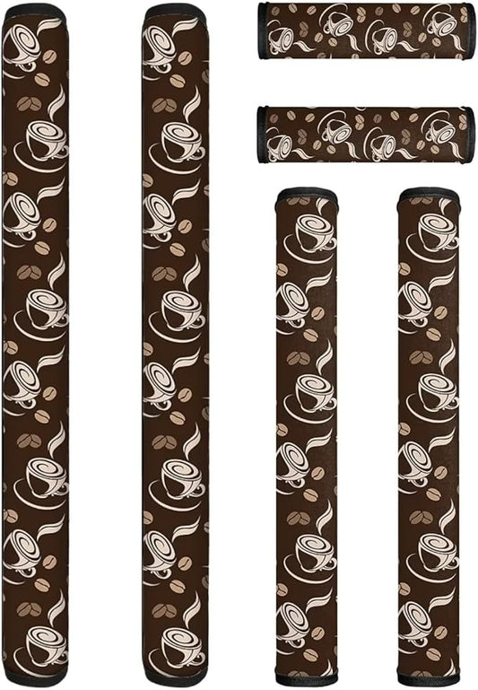 Refrigerator Door Handle Covers Set of 6, Antiskid Protector for Fridge Oven Dishwasher Keep Your Kitchen Appliance Clean from Smudges, Food Stains, Coffee Beans Brown