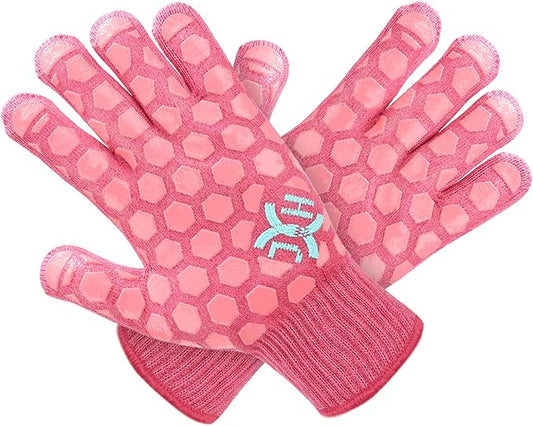J H Heat Resistant Oven Glove: EN407 Certified 932 °F BBQ & Oven Mitts for Grlling, Baking, Kitchen, Camping,Fireplace Indoor&Outdoor 1 Pair