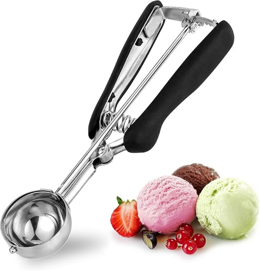 Cookie Scoop 2 Tbsp for Baking, Professional Stainless Steel Ice Cream Scoop 44mm, Melon Baller Muffin Scoop, Good Soft Grips, Quick Trigger Release, 30ml (2 Tablespoon)