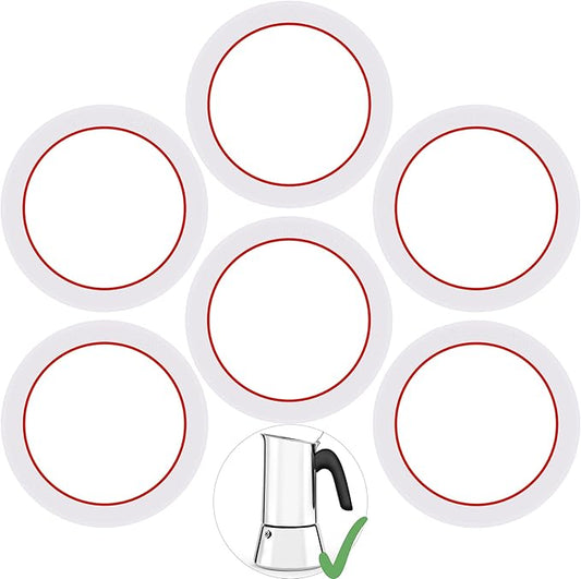 [UPGRADED] Sealing Gasket for Bialetti New Venus Induction 4 Cups (5.7Oz 170ML) Stovetop Espresso Maker - 6 PCS Silicone Seal Ring for Venus Kitty Musa Class Stainless Steel Stovetop Coffee Maker Pots