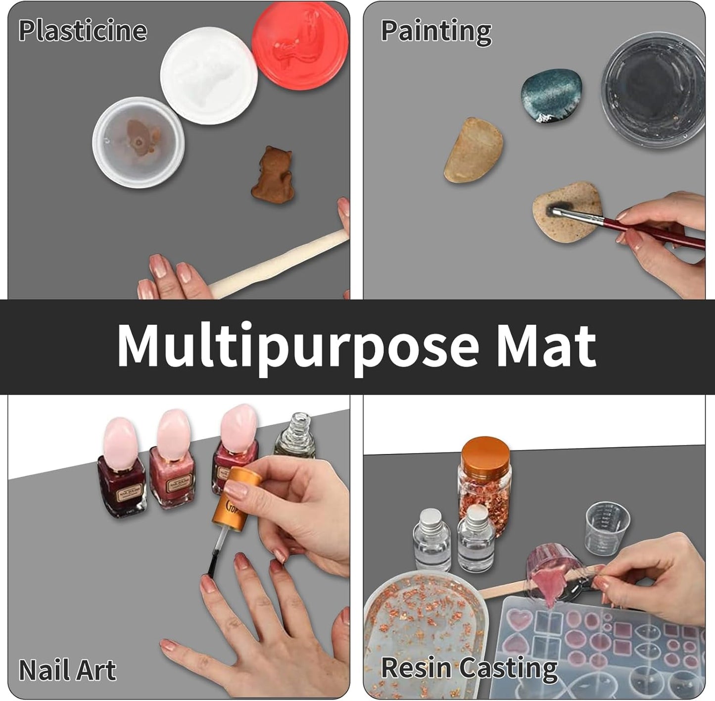 2 MM Thick Large Silicone Mat, 47.2"x23.6" Silicone Mats for Kitchen Counter, Non-slip Heat Resistant Mat, 2MM Thick Kitchen Counter Mat, Waterproof Countertop Protector for Craft (Brown)
