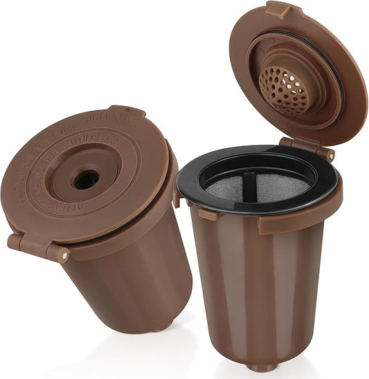 Reusable Filter Cup for Cuisinart (Upgraded Version - 2 PACK Brown)