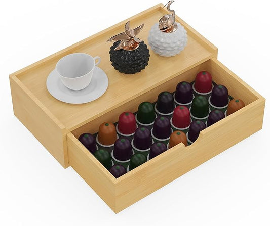 Bamboo Tea Organizer – Stackable Collection (1Drawer)