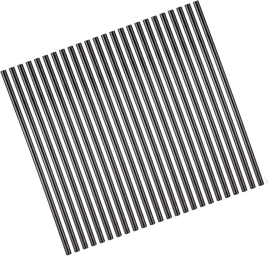 Black Reusable Metal Straws 100Pcs for Bulk Pack.Toddler Child Stainless Steel Straws 265mm Straws for 30oz and 20oz Tumblers Yeti Bulk Order(10.5" Long, Black-100pcs Straight)