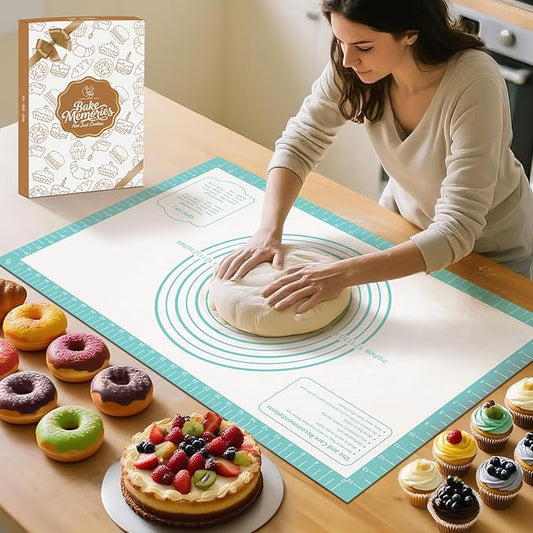 Non stick Silicone Pastry Mat, Dough Mat for Rolling, Silicone Baking Mat, Fondant/Pie Crust Mat Kitchen Counter Mat, Macarons Bread Baking Mat Baking Supplies Extra Large 28 x 20 Inch