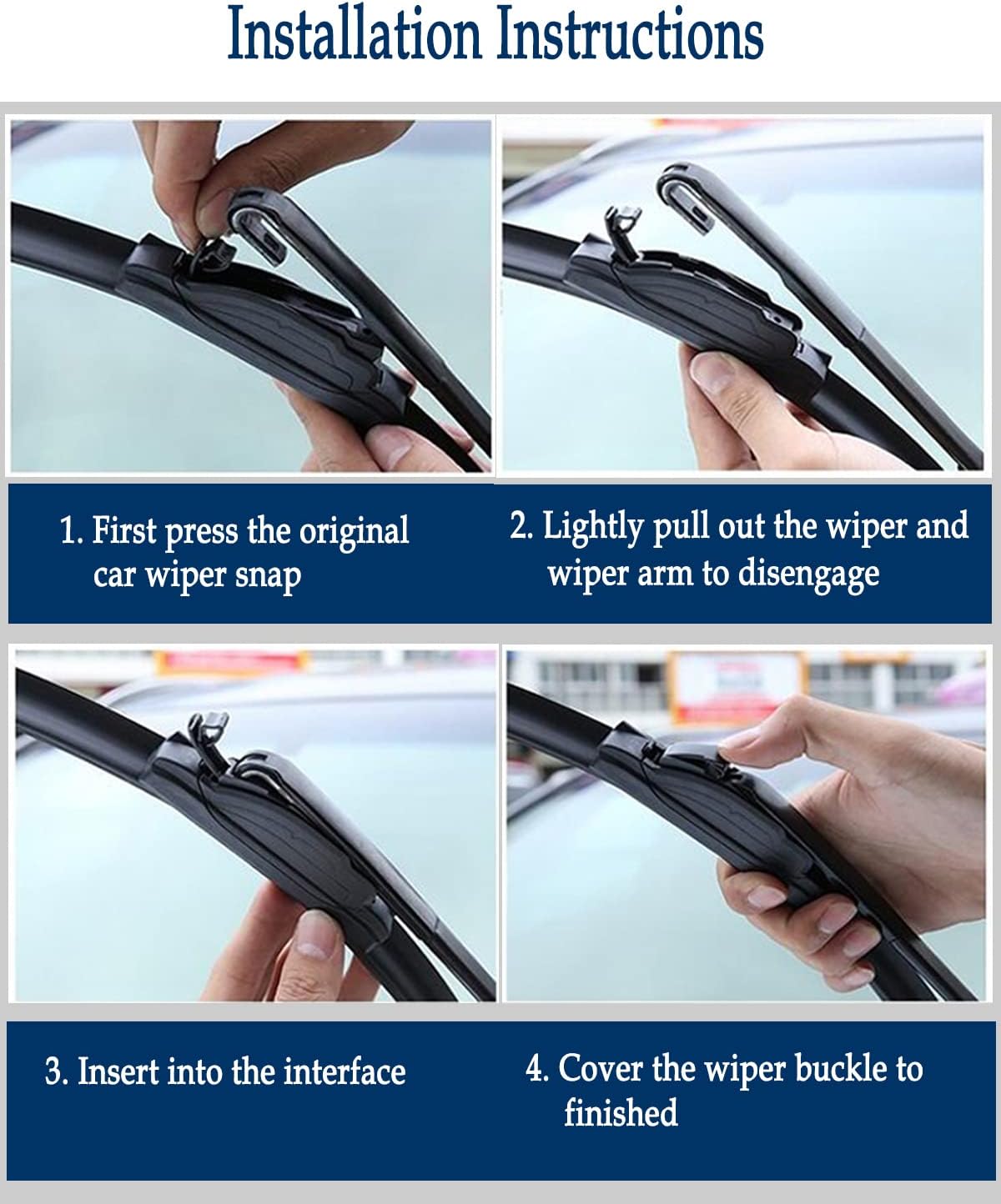 3 Wipers Set for Subaru Forester 2009-2013, 2005-2009 Subaru Legacy Outback, Windshield Wiper Blades Original Equipment Replacement Front and Rear- 24"/18"/14B" (Pack of 3) J- HOOK