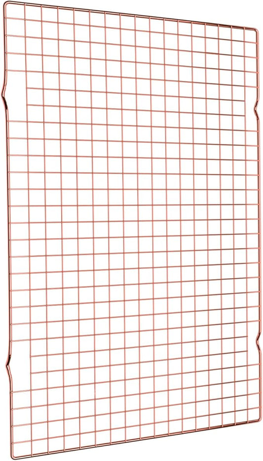 BRIOUT Cooling Rack for Baking, 16x10 Inches Baking Rack, Thick Wire Cookie Rack for Cooking, Roasting, Grilling, Drying, Oven Safe, Fits Half Sheet Pan, Rose Gold
