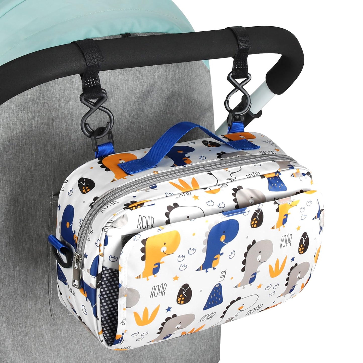 Accmor Stroller Organizer, Universal Stroller Organizer with Insulated Cup Holder Pocket, Dual Purpose Large Capacity Stroller Bag Caddy, Stroller Accessories Fits for Uppababy, Doona, Nuna Strollers