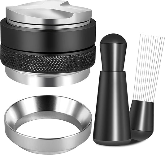 Reoszeank 51mm Espresso Accessories Kit, Coffee Distributor and Tamper Leveler, WDT Tool and Dosing Funnel Set Fits Delonghi CASABREWS and atatix 51 mm Espresso Machines and Portafilters