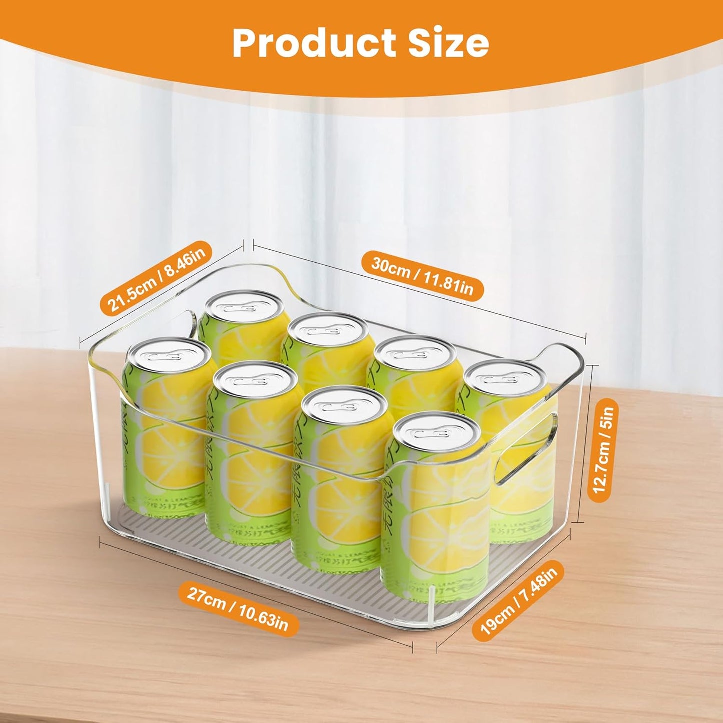 Clear Plastic Storage Bins-Pantry Organizers & Storage Containers-Refrigerator Organizer Bins with Handle - Home Organization Must Haves for Kitchen(Clear 4 Pack-Large)