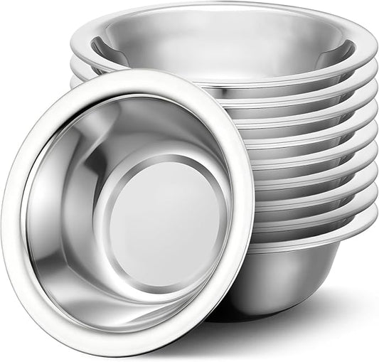 304(18/8) Stainless Steel Mixing Bowls for Kitchen, 10 Pack 5.5" Small Metal Mixing Cooking Bowls Set Stackable for Baking Serving Cooking Food Prep Storage Dishwasher Safe Lightweight