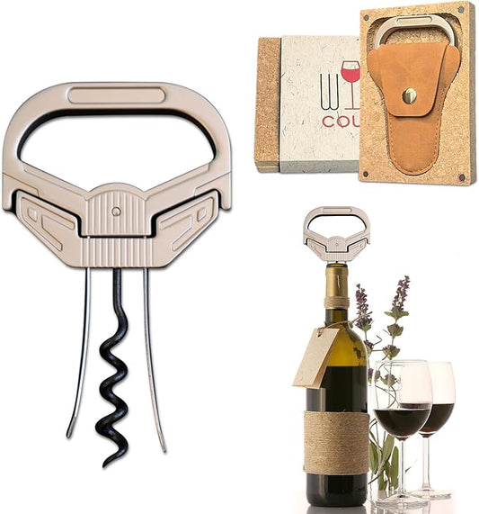 3 in 1 Ah So Two Prong Wine Opener & Cork Remover,It Can Remove The Older and Fragile Wine Corks so Easy for Connoisseurs to Uncork (Sleek)