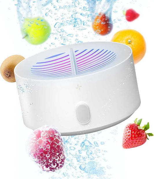 AquaPure - Fruit and Vegetable Washing Machine, 1-Year Warranty, Fruit Cleaner Device That Cleans Fresh Produce in Water, Waterproof Fruit and Vegetable Cleaner, Fruit and Veggie Purifier