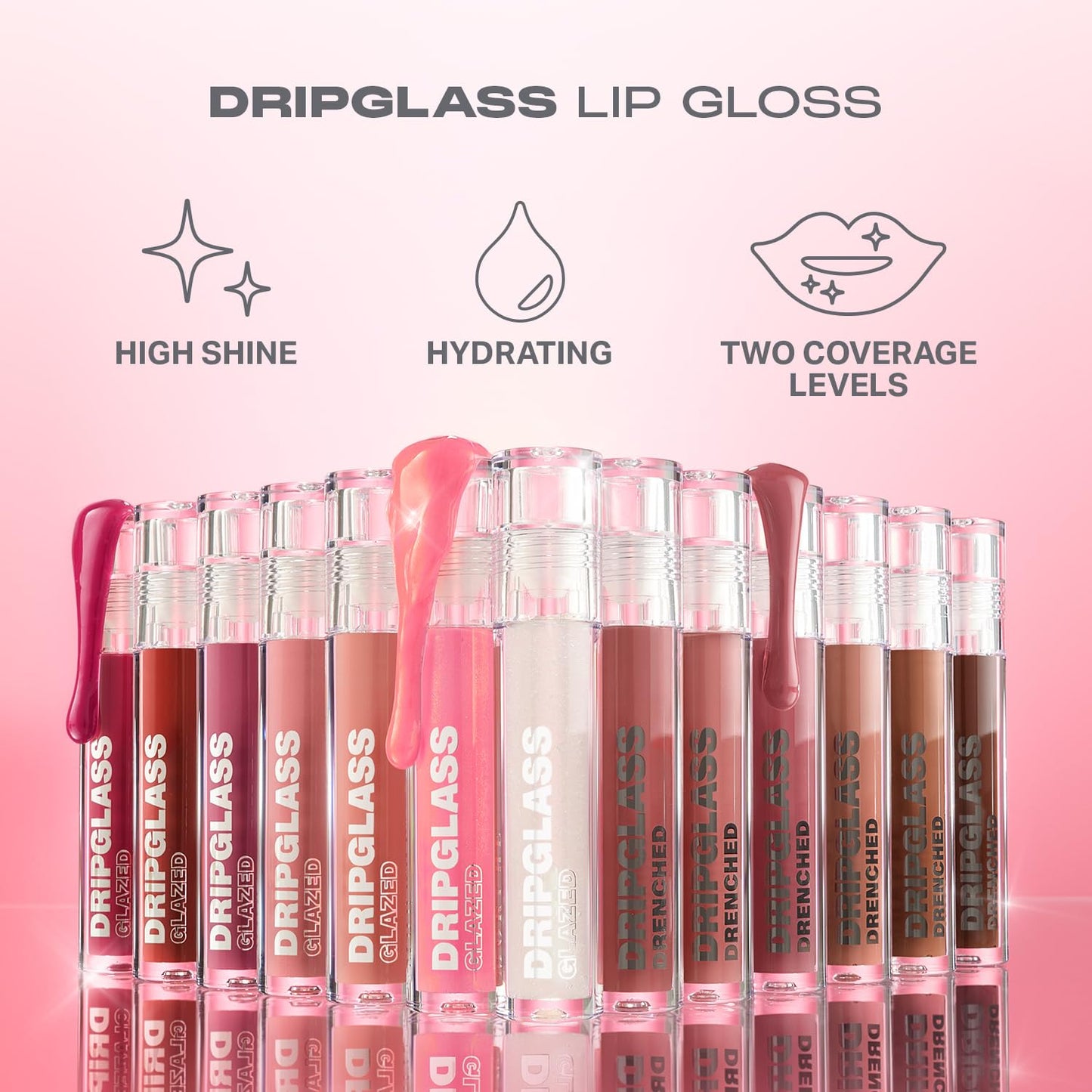 Morphe Dripglass High Shine Lip Gloss - Glazed, Semi-Sheer & Nourishing Lip Makeup - Buildable Formula Infused with Plant-Derived Squalane & Vitamin E - Raspberry Reflection (0.13 oz)