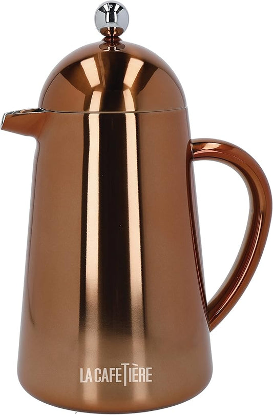 La Cafetière Havana Copper Stainless Steel Double Walled Cafetière, Eight Cup, Gift Boxed