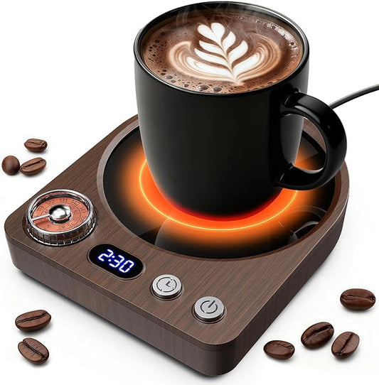 MQFORU Retro Coffee Mug Warmer, 36W Fast Heating with 9 Temp Settings & 0.5-9H Timer, Auto Shut-Off & Memory Function, Smart Desk Warmer for Coffee, Tea, Milk, Candle - Ideal Gift Accessories